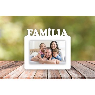 Porta retrato MDF branco FAMÍLIA foto 10x15