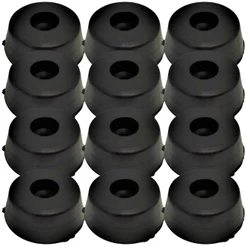 Kit 12 Pé Pezinho Grande Borracha Base Vazada Antiderrapante Resistente Para Som Profissional Batente Caixa Acustica