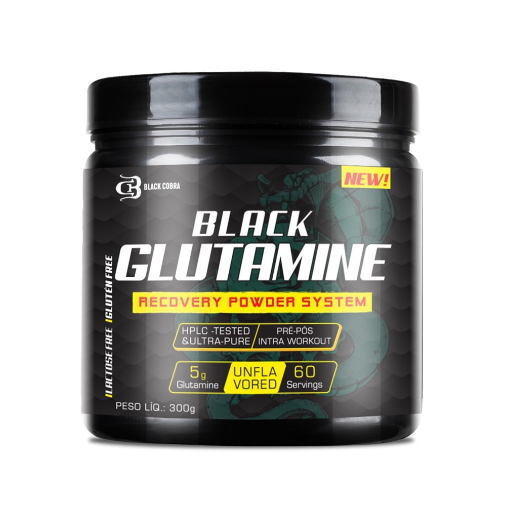 Glutamina 300g Recorevy Powder System Black Cobra