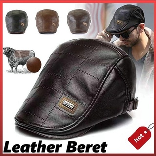 Jornaleiro Homens Cap Boina De Couro Chapéu Viseira De Inverno Outono À Prova De Vento Tampas Flat Retro Inglaterra Pico Pintor