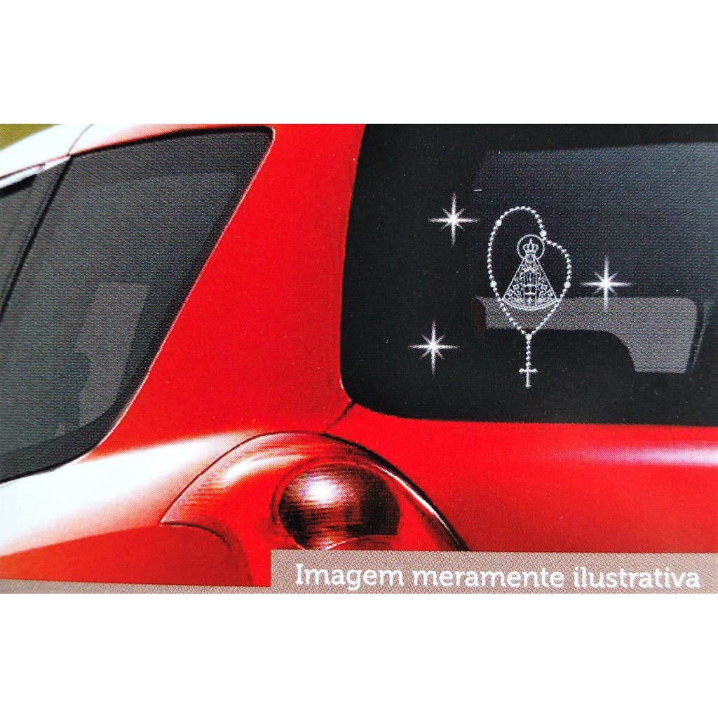 Adesivo Nossa Senhora Aparecida 6x13cm Alto-relevo Prata