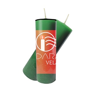 Vela Religiosa de 7 Sete Dias Verde 260gr - (votiva) 100% Parafina Pura