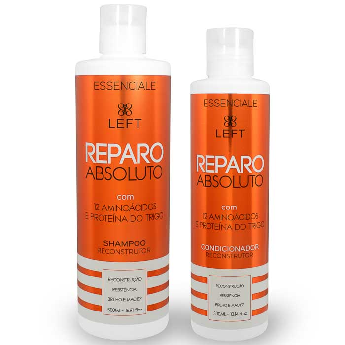 Mini Pack de Shampoo e Condicionador Reconstrutor Reparo Absoluto Essenciale (2 itens) Tratamento Capilar Cabelo Poroso Danificado