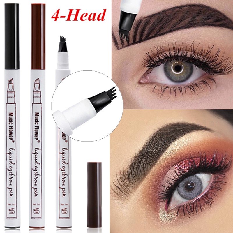 Micro Garfo / Caneta De Sobrancelha À Prova D &#39;Água Com 4 Cabeças Para  Sobrancelha | Waterproof Micro Fork Tip 4 Head Eyebrow Pencil Eyebrow  Tattoo Sketch Pen | Shopee Brasil