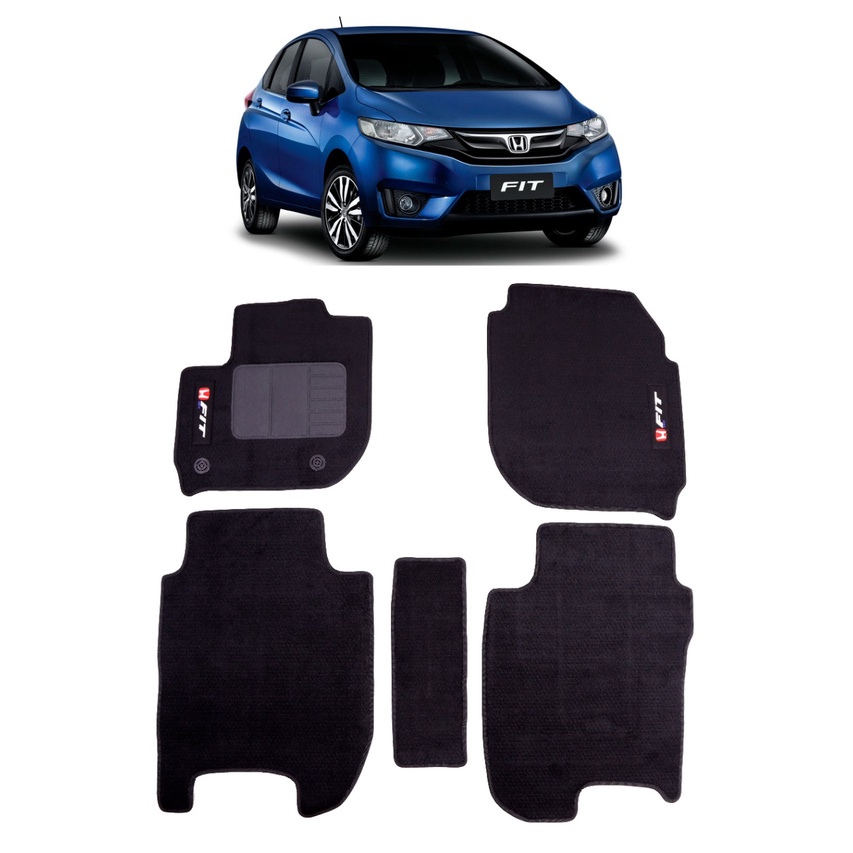 Tapete Honda New Fit Carpete Preto Com bordados personalizado 2015 A 2021 Luxo Desconto no Preço