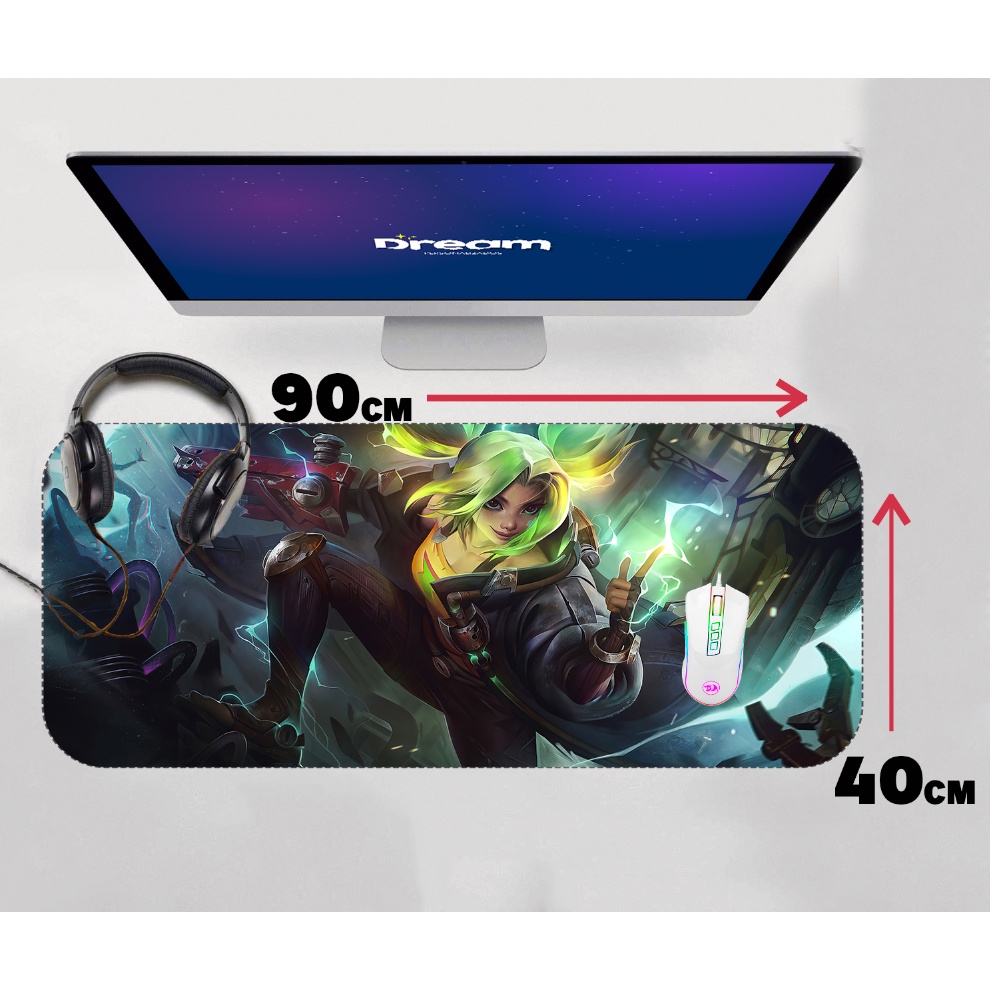 Mouse Pad Gamer Zeri League of Legends LOL Extra Grande 90x40 70x30 60x40 Personalizado borda costurada mousepad