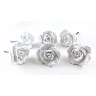 Kit 10 Puxadores Para Gaveta Resina Cerâmica Rosa Flor Grande Botão 5cm Atacado em Oferta na Shopee
