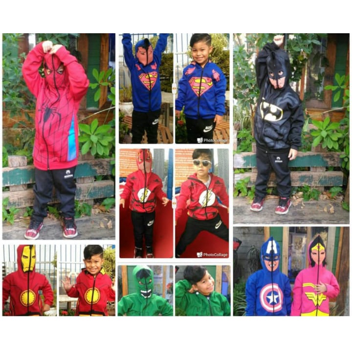 Blusa de frio casaco infantil com capuz-máscara diversos personagens Heróis jaqueta infantil