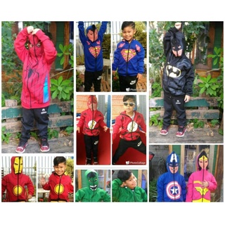 Blusa de frio / casaco infantil com capuz-máscara diverosos personagens Heróis