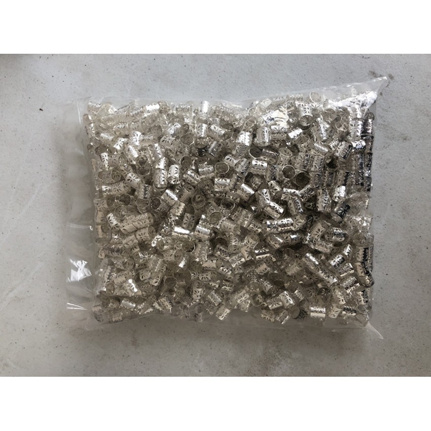 100 pecas unidades Anel Aneis Para Cabelo Jumbo Kanekalon prata cinza