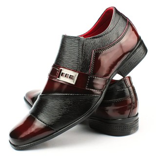 Sapato Social Masculino Preto com bordô Confortável em Oferta na Shopee