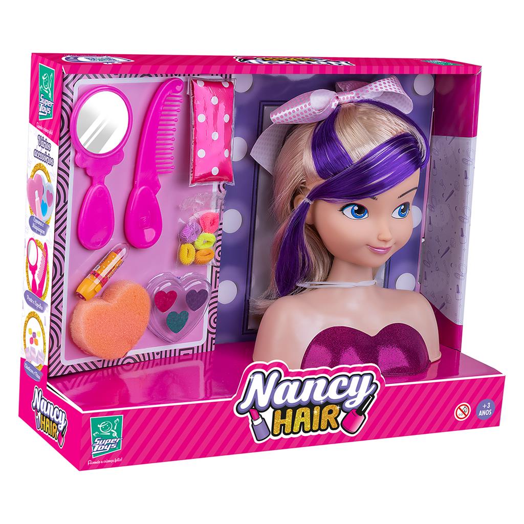 Boneca Nancy Hair Busto Faz Maquiagem e Penteado | Shopee Brasil