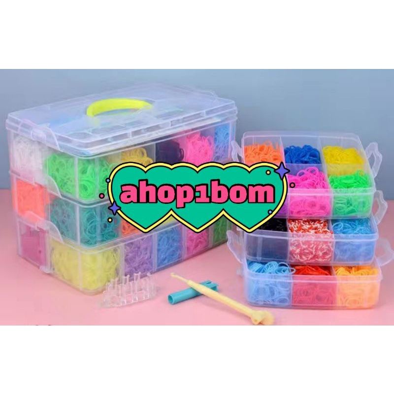 3000 Elástico Loom Bands Clips Pulseira Cores Sortidas