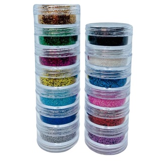 Kit Glitter Super Flocado 1 grama + Brilho - Compre 12 e Leve 13 Cores.