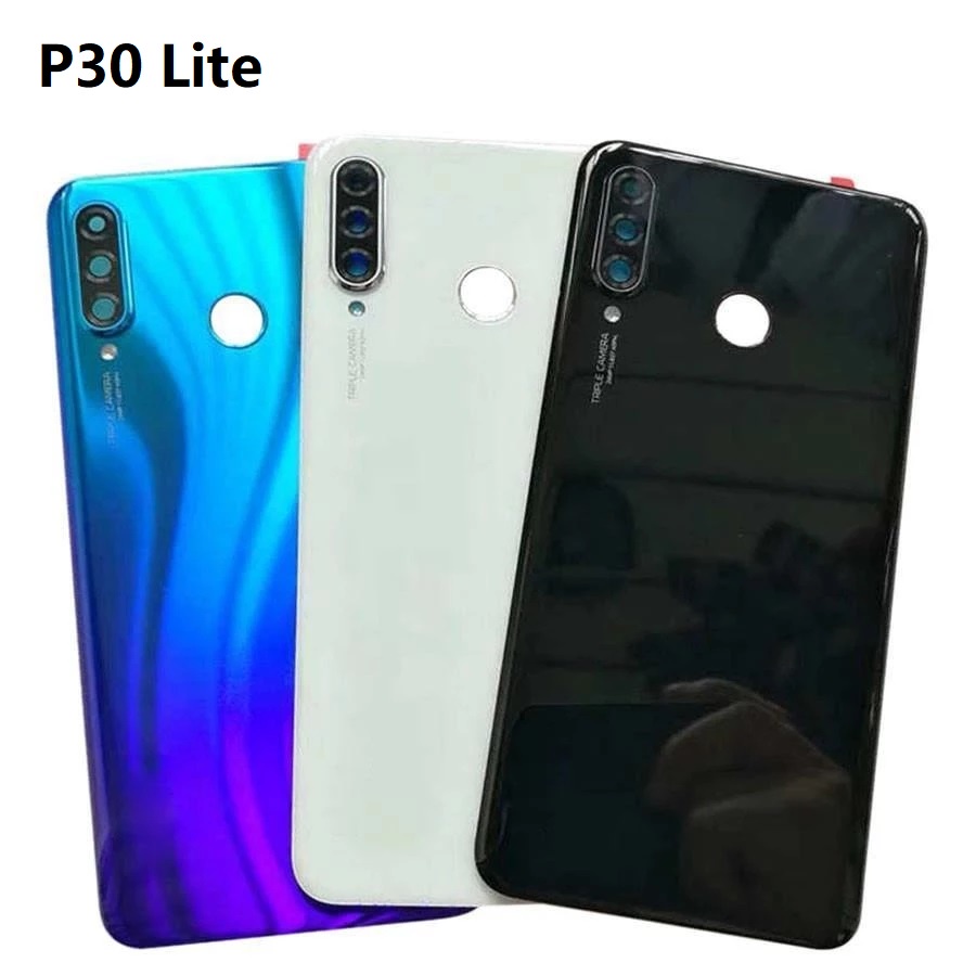 Huawei P30 Lite Tampa Traseira Da Bateria Caixa Com Lente De Vidro Câmera Adesivo Para Peças De Telefone