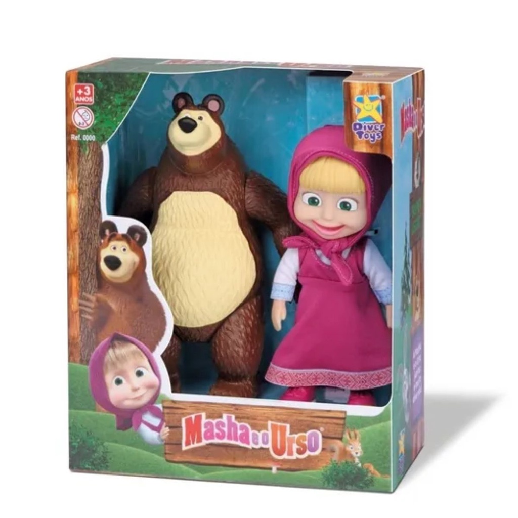 Masha E O Urso Original Em Vinil - Divertoys Brinquedo Boneca | Shopee ...