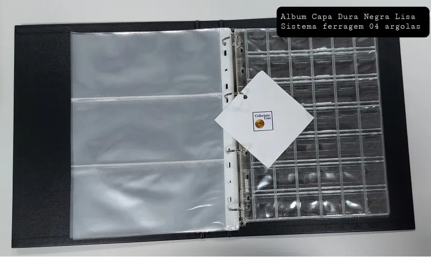 Álbum Médio Simples Misto 176 Moedas e 30 Cédulas 29x23cm - Pasta Fichário em Oferta na Shopee