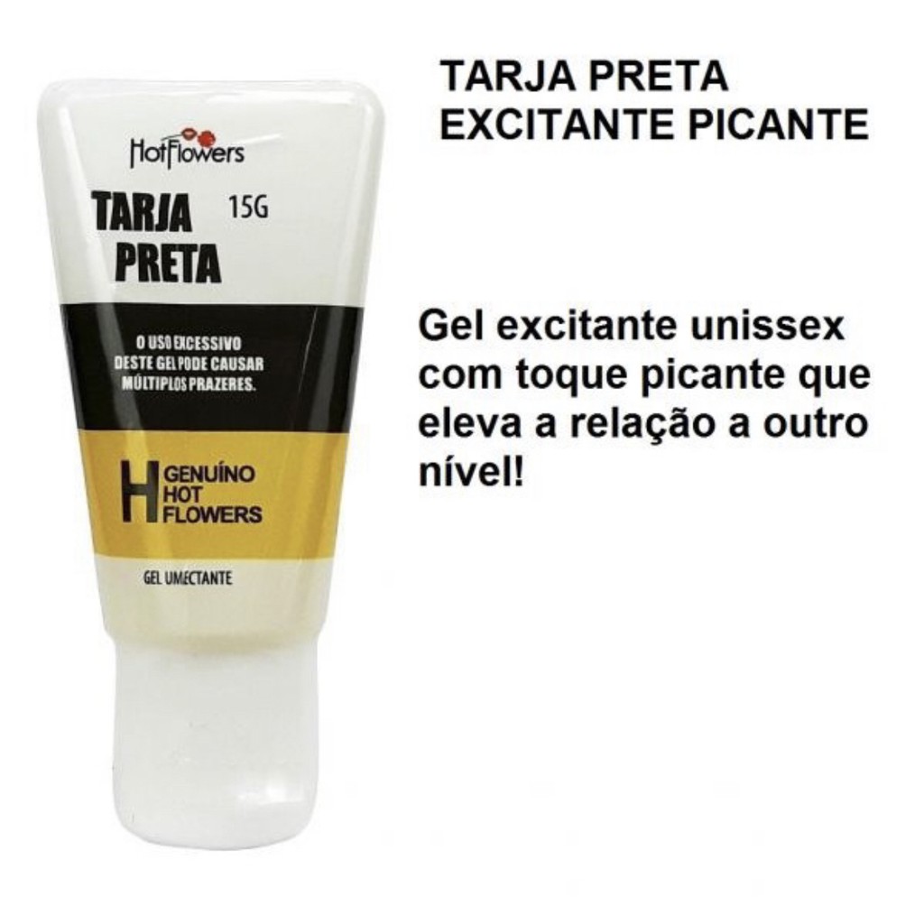 Gel Tarja Preta Lubrificante Excitanteprovocador Feminino E Masculino 15g Hot Flowers 7026