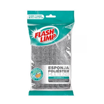 Esponja Poliéster Multiuso Flash Limp Para Vidros Porcelana Antiaderente Air Fryer