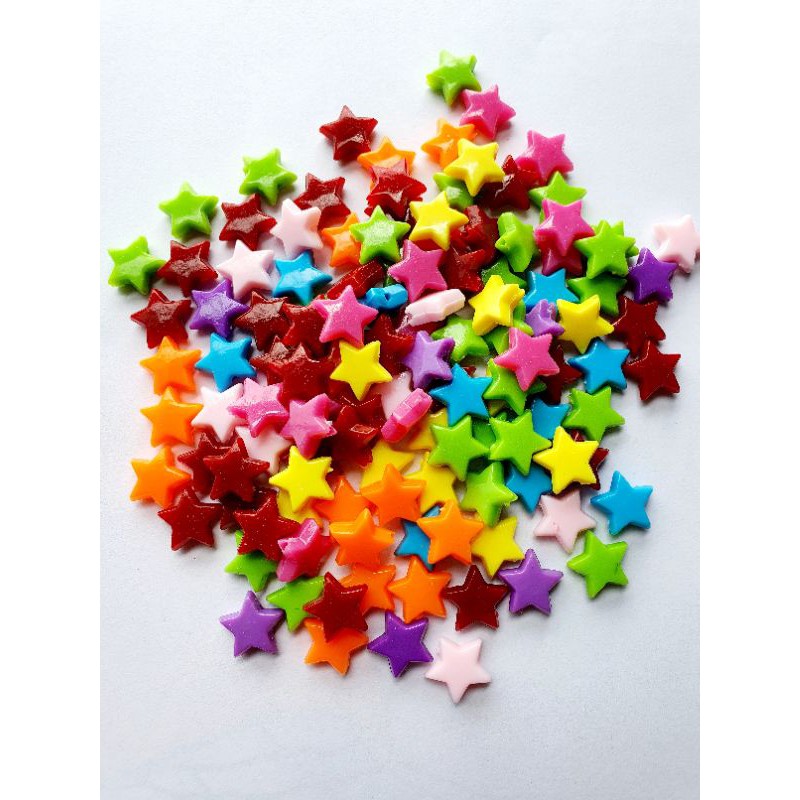 Miçangas Estrela Coloridas 100 Peças.