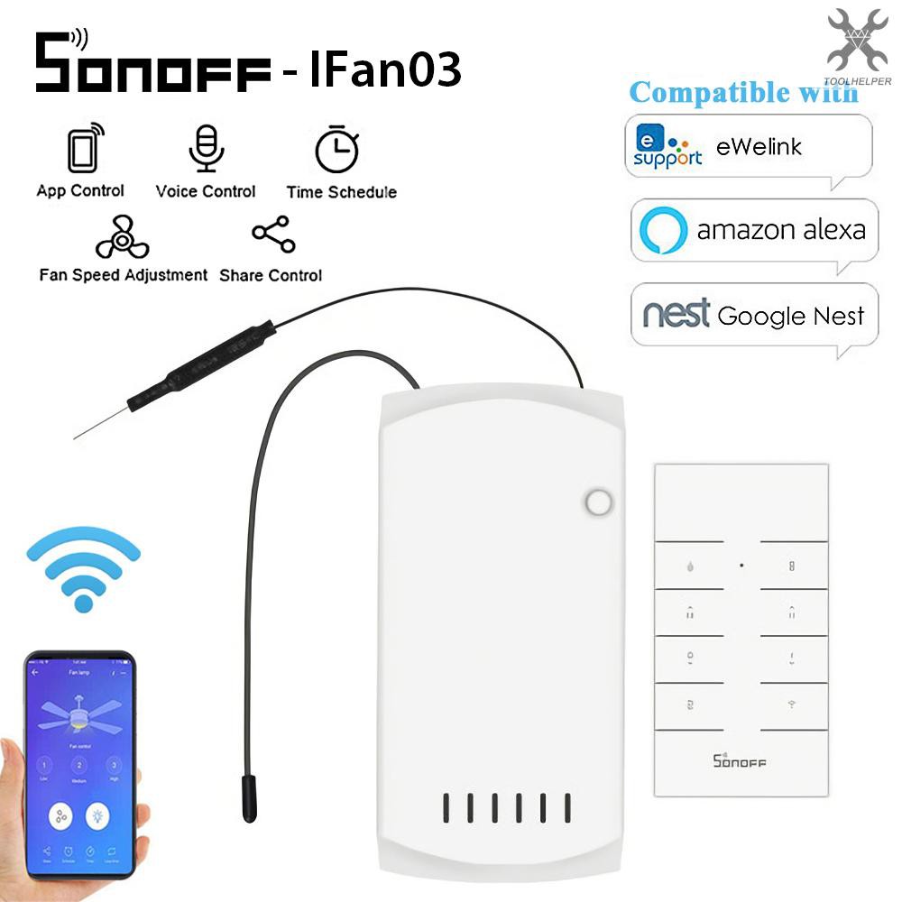 Sonoff Ifan03 Wifi Interruptor De Ventilador Inteligente Controlador De Luz Do Ventilador De Teto 433 Rf App Controle Re Shopee Brasil