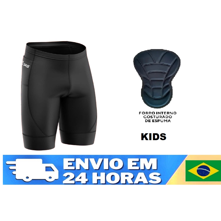 Bermuda de ciclismo Infantil Short Bike Be Fast ciclista Kids crianças