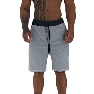 Bermuda Masculina Moletom MXD Conceito Listras Mescla Academias Esportivas Casuais Bolso Lateral Varejo/Atacado Sem Pelucia
