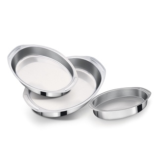 Conjunto de Assadeiras Formas Polida Oblonga (Oval) 1 a 3