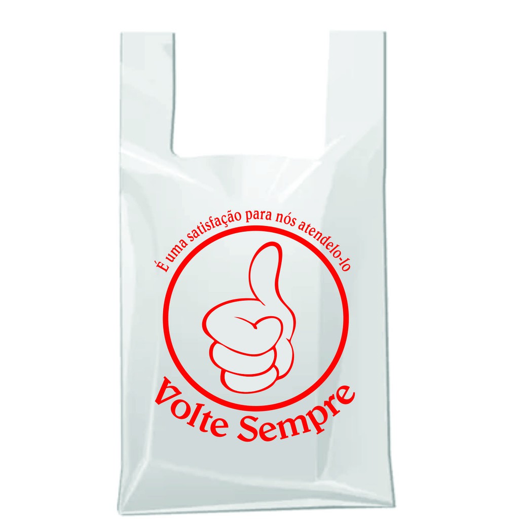 Sacola Alça Camiseta Personalizada  agradecemos a preferencia Tam. 40x50 500 Unidades  -supermercados - mercearias - roupas - lojas - mercadinhos - utilidades