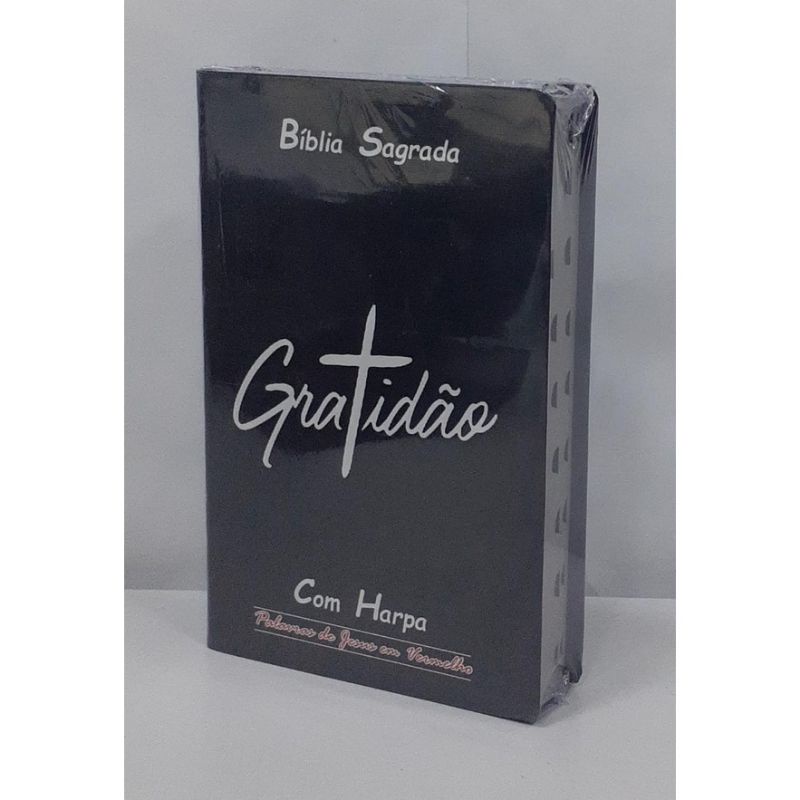 biblia sagrada Tamanho médio 12,5x19 cm Com Harpa palavras de Jesus em vermelho Capa gratidão