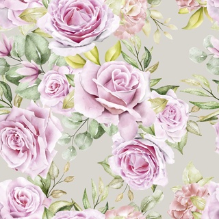Papel De Parede Adesivo Autocolante Lavavel Rosas Florais Quarto Sala 50cm x 50cm