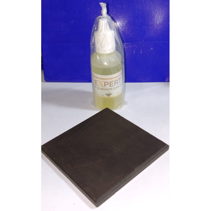 Teste Ouro 22 kilates 1 Vidro e 1 pedra Kit Completo Teste 30 Ml e Pedra  7.50 x 7.50 Cm