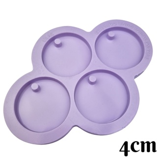 Molde de Silicone para Resina Paleta de Círculos com Furo - 4 cavidades (4 cm) em Oferta na Shopee