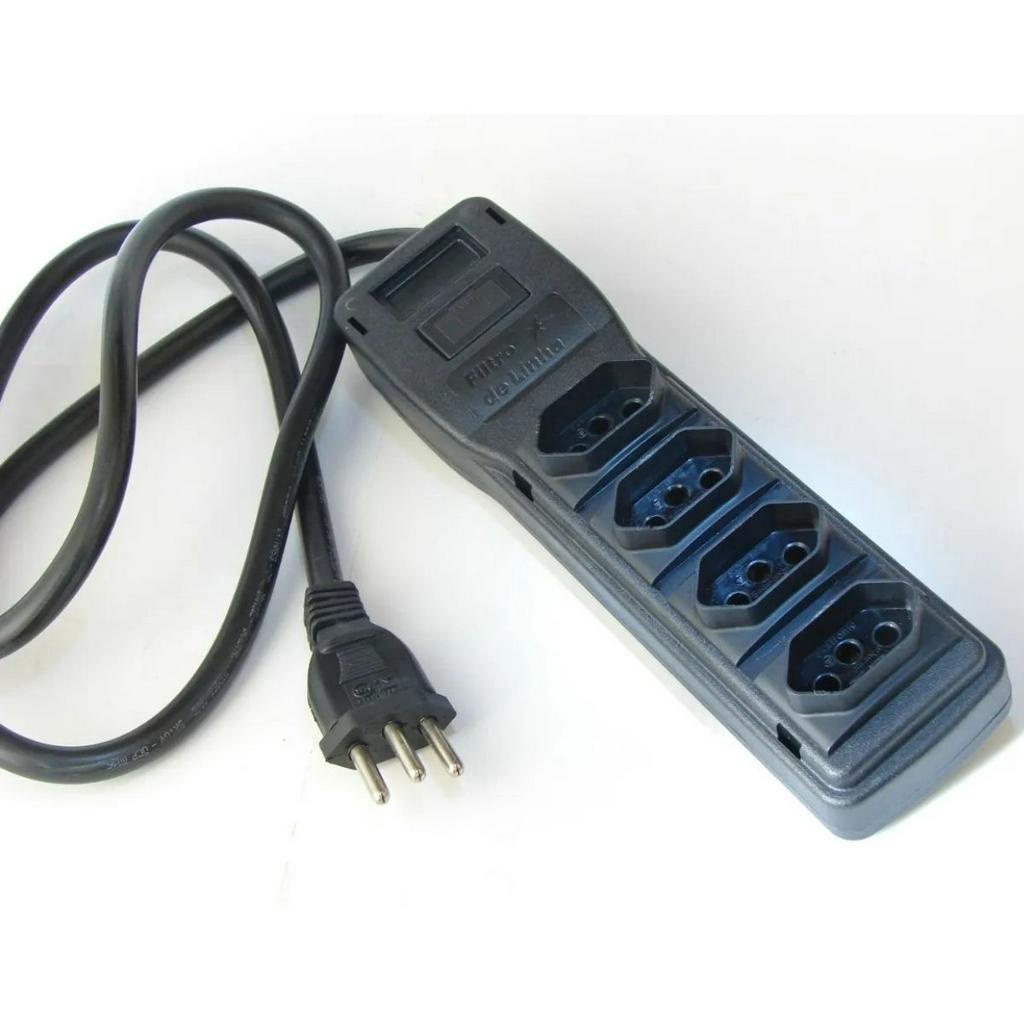 Filtro de Linha Power Line Extensão 20A com 4 Tomadas NBR Micro-ondas Forno Elétrico