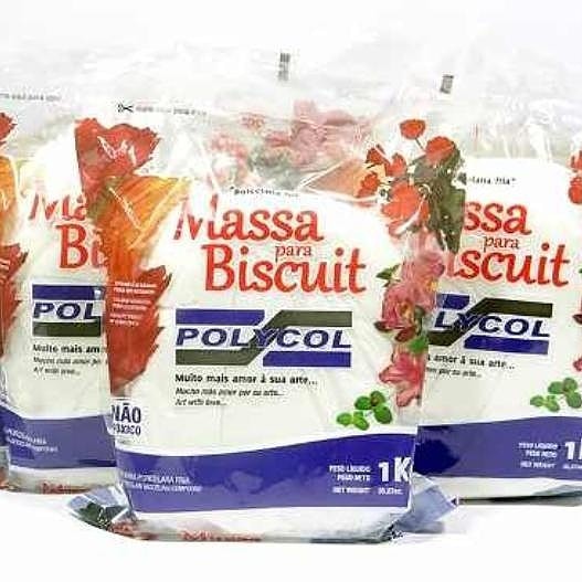 Massa de biscuit Polycol Natural 1 kg em Oferta na Shopee