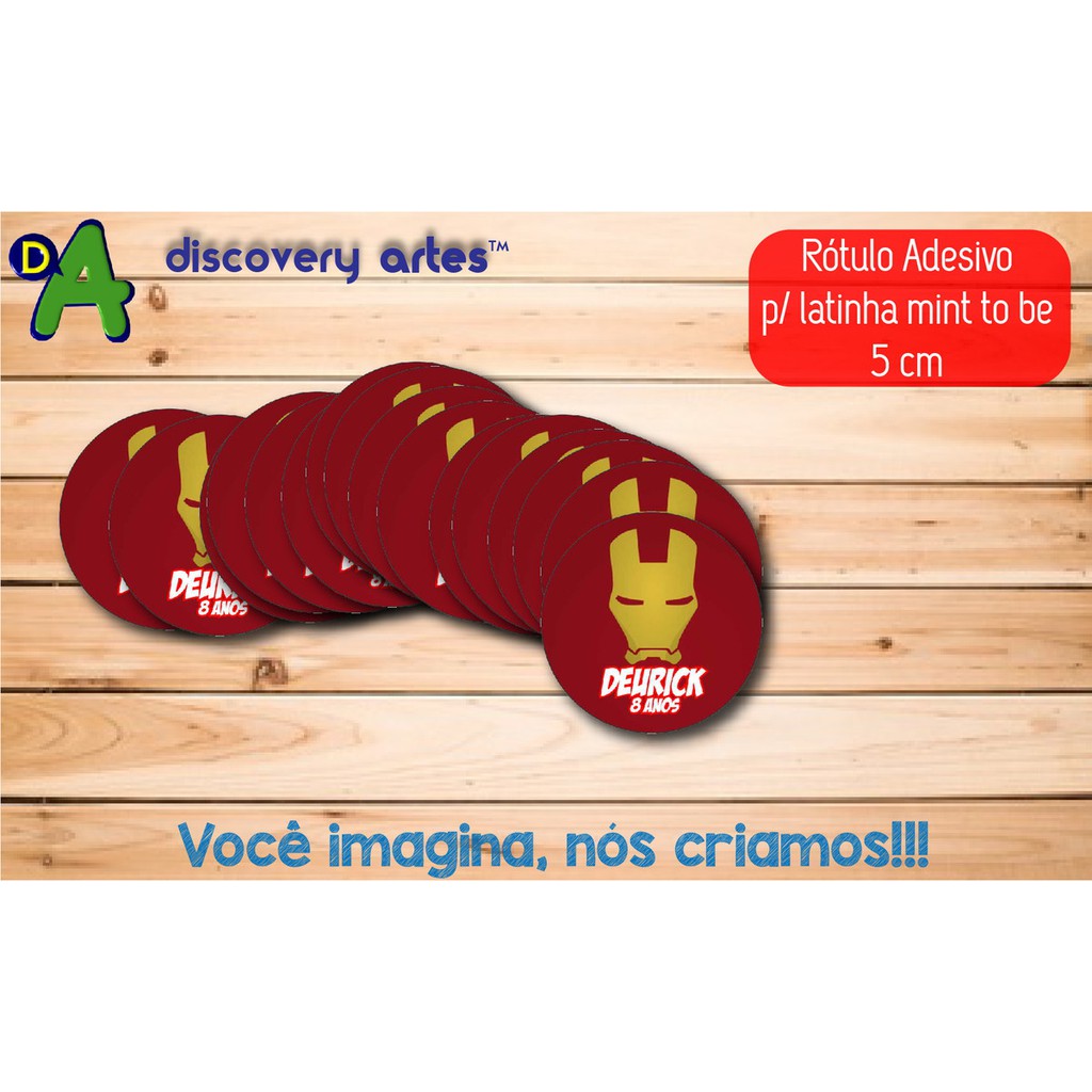 Rótulos Adesivos Latinha Homem de Ferro