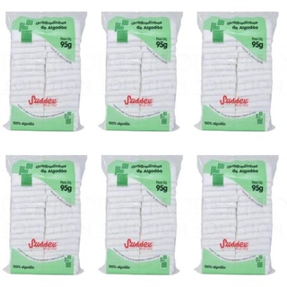 Kit c 6 Und Algodão Quadradinho Sussex 95g Estetica Higiene em Oferta na Shopee