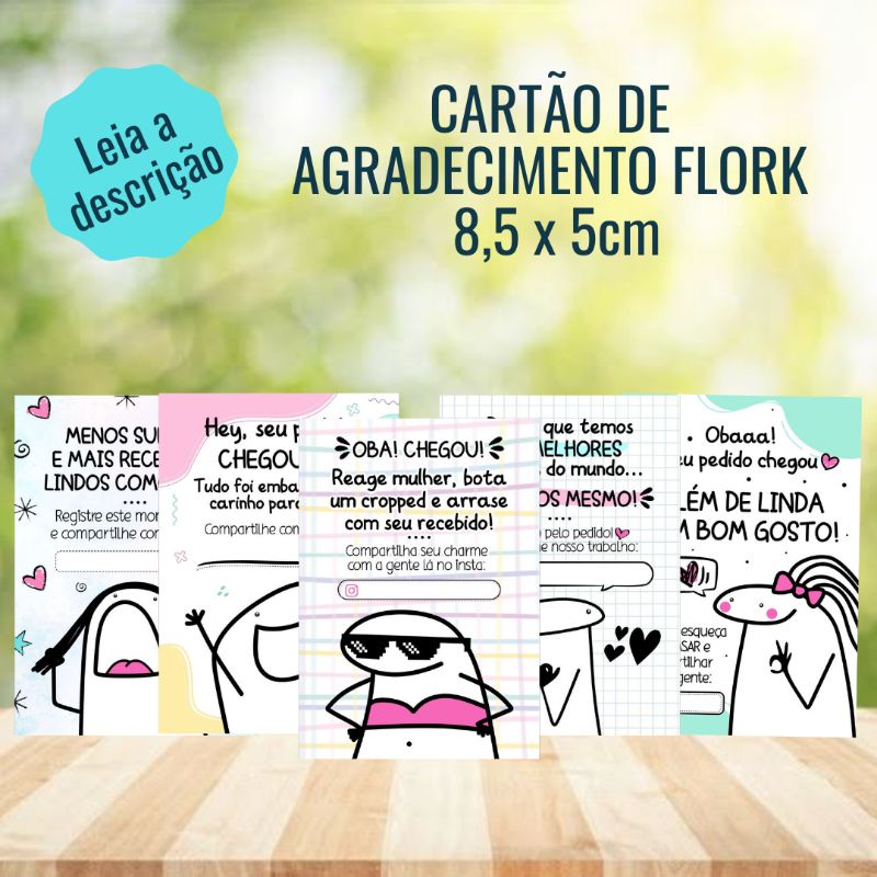 Cartões De Agradecimento Ao Cliente Com Frases Tema Flork 85x5cm Shopee Brasil 