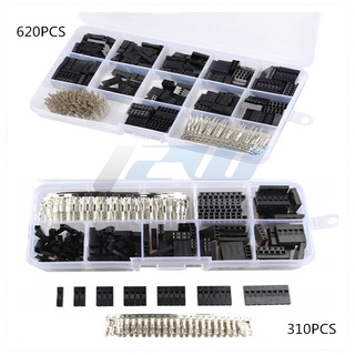 620 Pcs/310 2.54mm DuPont jumper connector shell Com kit terminal em Oferta na Shopee