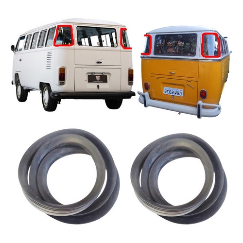 Jogo Borracha Vidro Curvão Kombi 1500 Clipper 1957 A 1997 em Oferta na Shopee