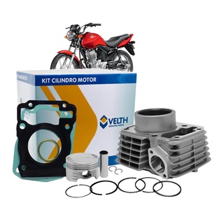 Kit Cilindro Honda Cg Fan 125 09-15 Nxr Bros 125 13-15 Pistao Aneis Pino Trava