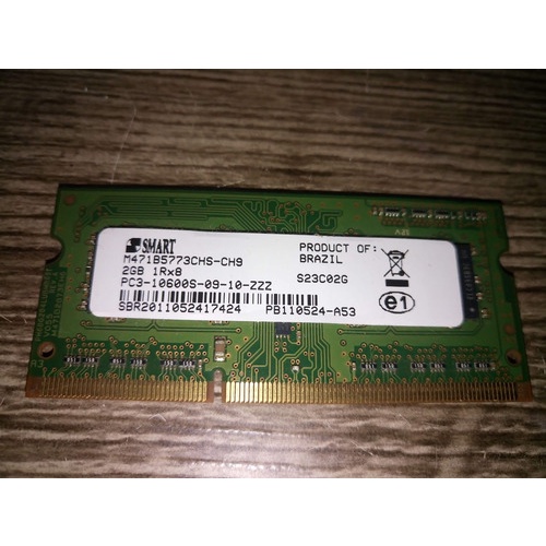 Memória Ram 2gb Ddr3 1333mhz Notebook Smart