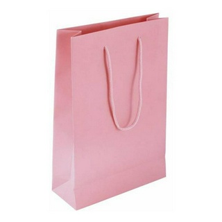 50 Sacola De Papel Rosa Bebê Presente 25x17x6cm Bolsa Festa