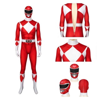 Fantasia Power Rangers Kids Adult Cosplay Fancy Dress Party Jumpsuit Superhero