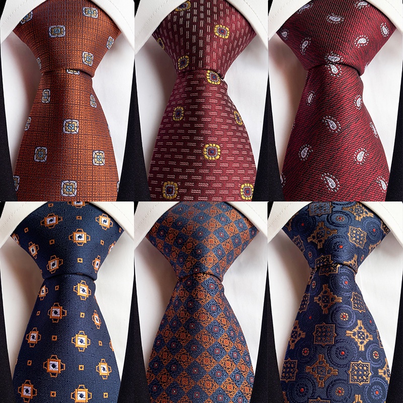 Gravatas Masculinas De Luxo 8CM Jacquard Tecido Xadrez Verifica Paisley Bolinhas Festa De Casamento Negócios Pescoço
