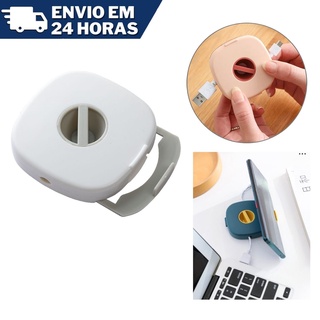 Organizador Enrolador de Fios / Cabos Portátil Multifuncional com Aba Suporte Para Celular