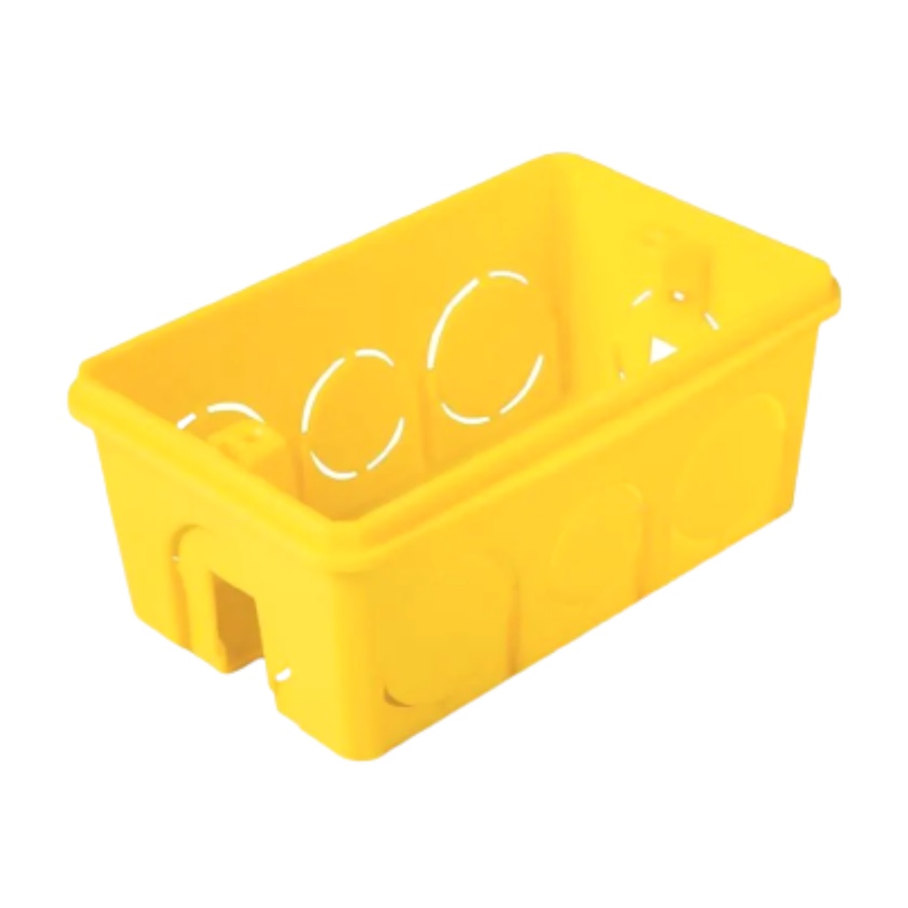 1 Caixinha De Luz Para Tomada Interruptor 4x2 Amarelo