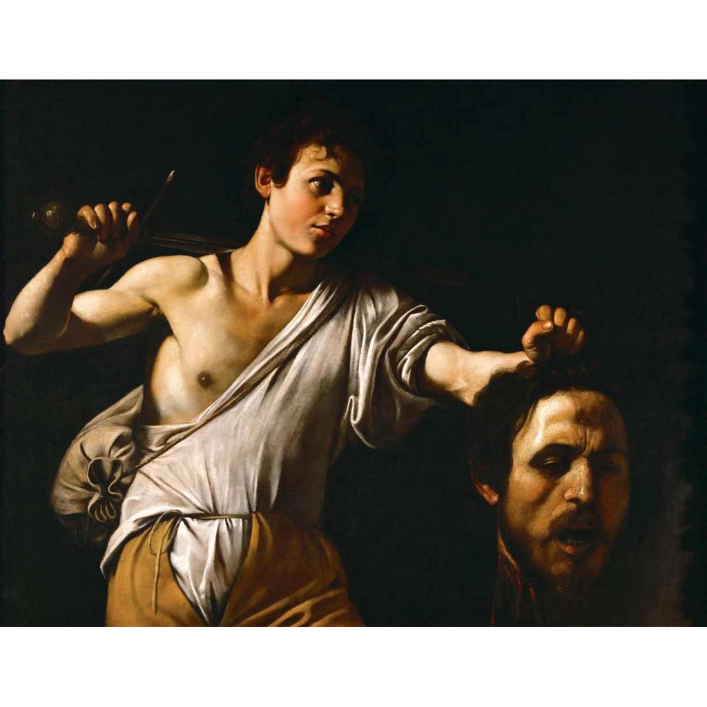 Davi com a Cabeça de Golias (1606) - Caravaggio - Tela Canvas Para Quadro