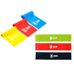 Kit Mini Bands 3 Intensidades + Faixas Elásticas Thera Band Treino, Fisioterapia e Reabilitação - Odin Fit
