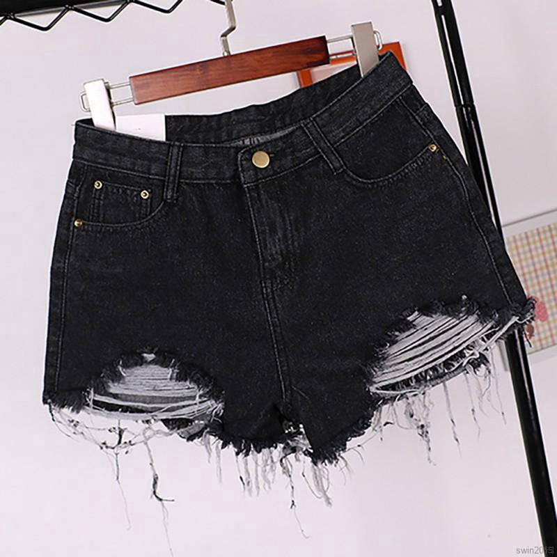 short jeans preto rasgado feminino